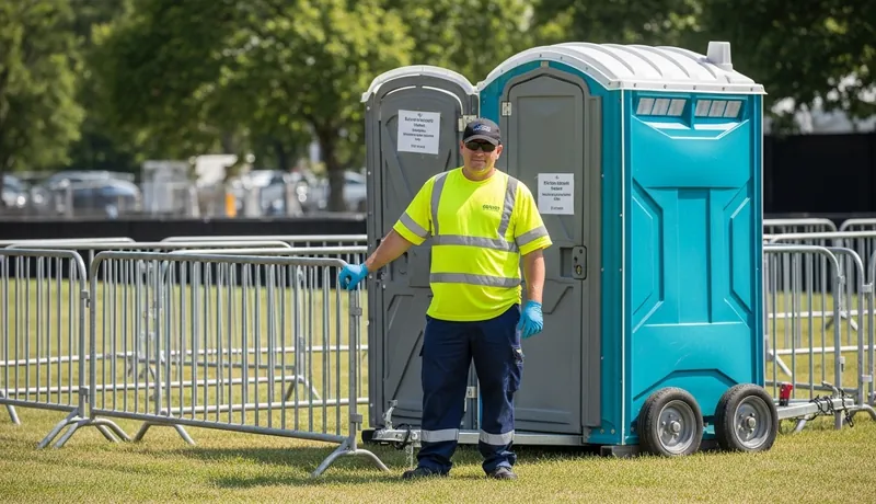 Portable toilets lined up for a festival in Downtown Chandler